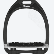 Flex On Aluminium Shock Absorbing Stirrups - Black with Inclined Ultra Grip Black Footplate