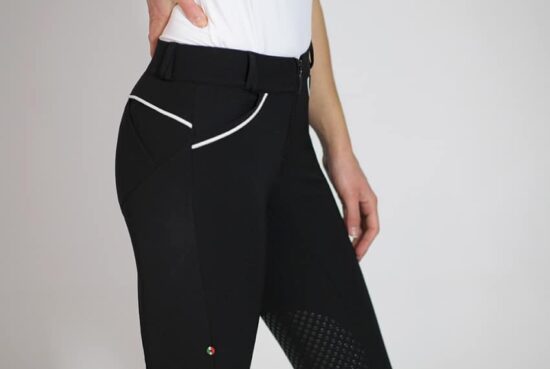 Ladies Push Up Show Jumping Breeches "Pat" - Black