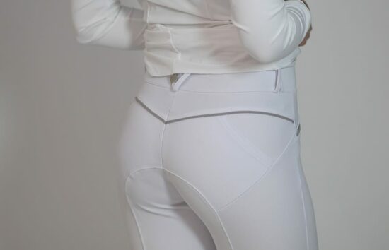 For Horses Ladies Push Up Show Jumping Breeches "Pat" - White