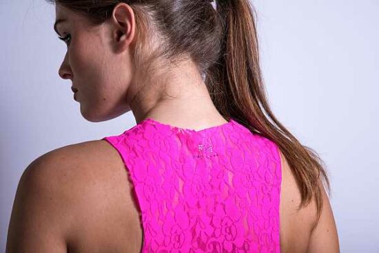 Sleeveless Lace Tank Top - Fuschia