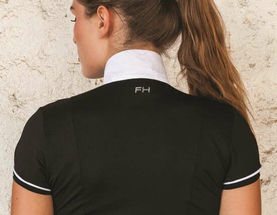 For Horses Ladies Black Show Shirt "Emi" - Back View