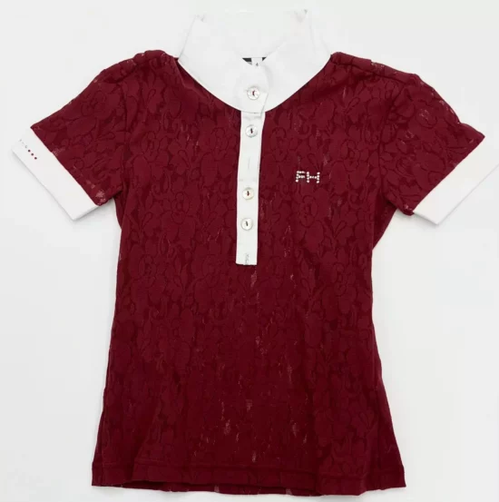 For Horses Girls Show Shirt "Sofia" - Bordeaux