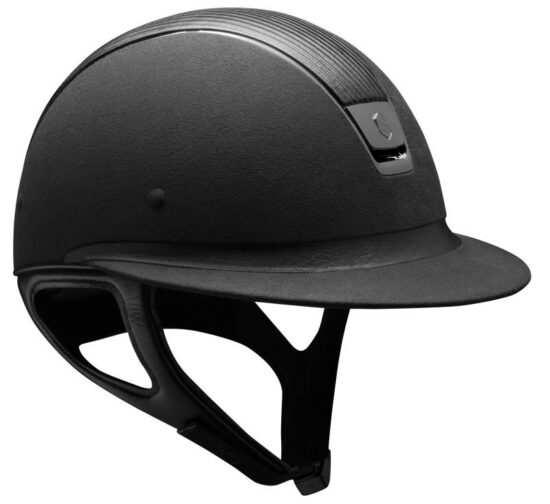 Miss Shield Alcantara Premium Helmet with leather Top - Black