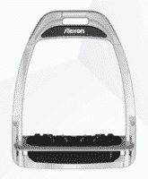 Flex On Aluminium Shock Absorbing Hunter Stirrups - Silver Frame, Black Elastomers with Inclined Ultra Grip