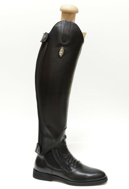 Secchiari Paddock Boots in Black shown with Olanda Mini Chaps