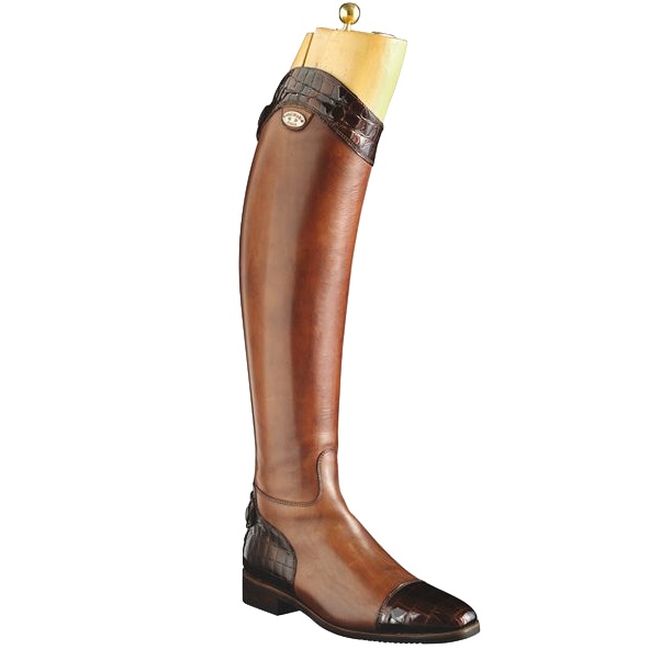 Secchiari Columbian Luxury Top Tall Boots - Brown Croc