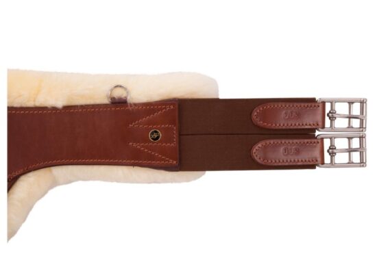 BR Stud Girth with Removable Fleece Cover - Brown