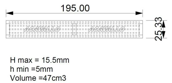 Acavallo Gel Chain Guard - Dimensions