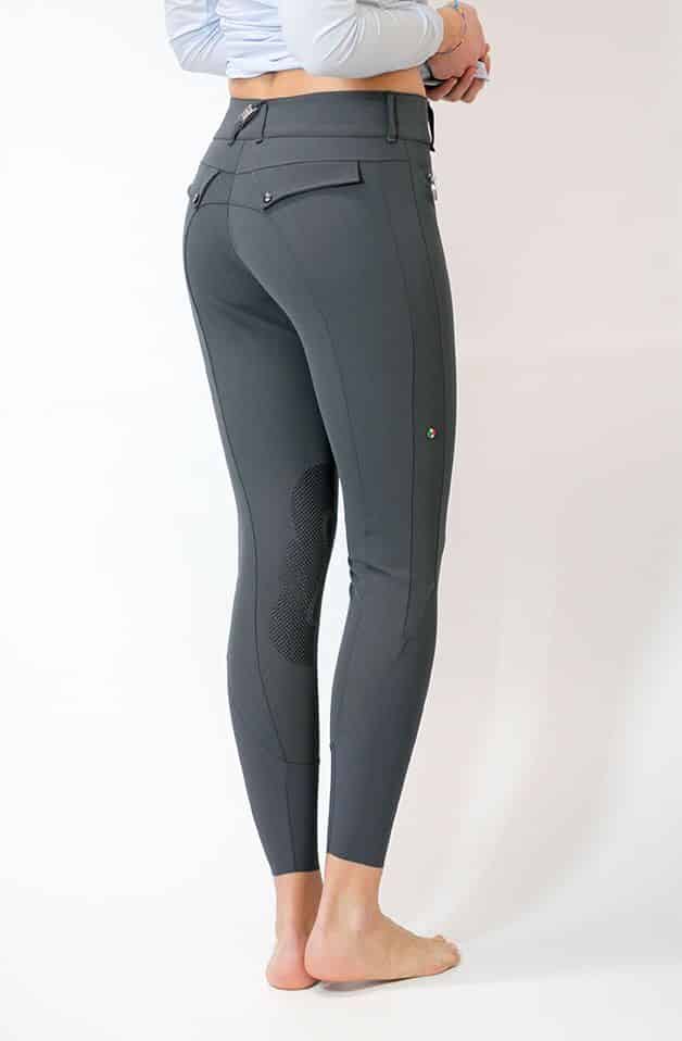 Ladies Ultra Light Knee Patch Show Jumping Breeches "Emma" - Grey