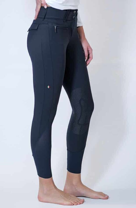 Ladies Ultra Light Knee Patch Show Jumping Breeches "Emma" - Navy