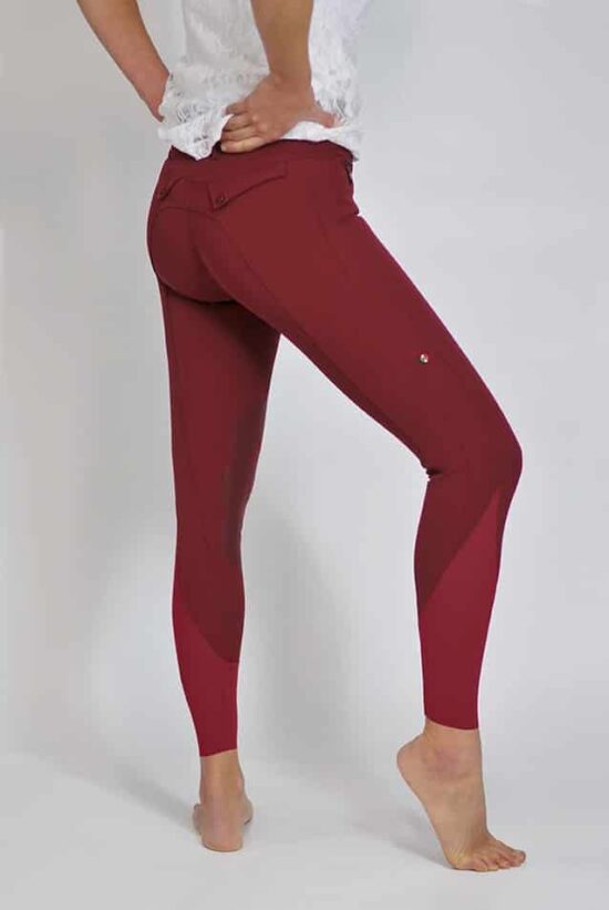 For Horses Ladies Lightweight Show Jumping Breeches "Emma" - Bordeaux