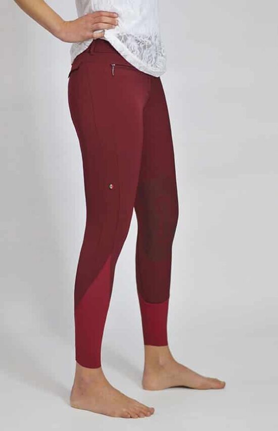 For Horses Ladies Lightweight Show Jumping Breeches "Emma" - Bordeaux