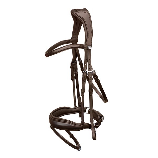 Schockemoehle Sports Anatomic Dressage Snaffle Bridle - Stanford in Brown