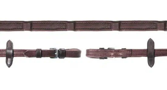 Schockemoehle Sports DuraSoft Leather Reins with Integrated Stoppers - Brown
