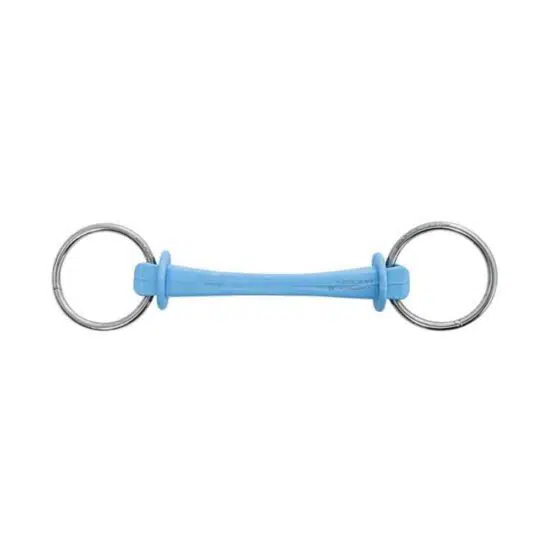 Poponcini Snaffle Loose Ring Blue Harmony Rubber Bit