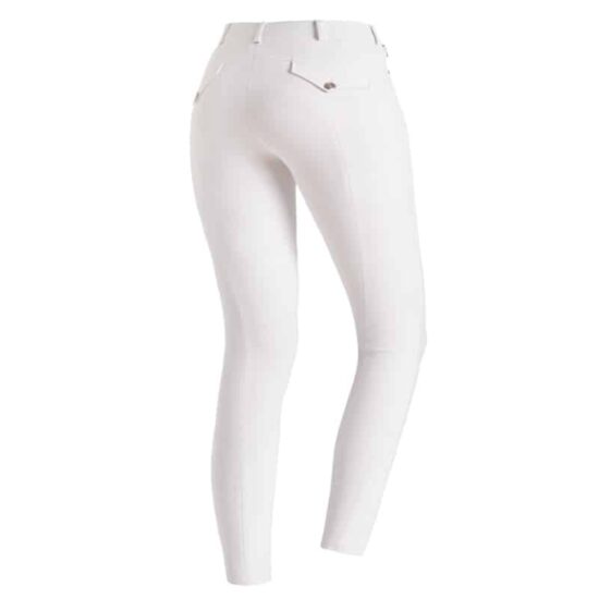 Ladies Technical Show Jumping Breeches with UV Protection "Eleonore" in White Back View