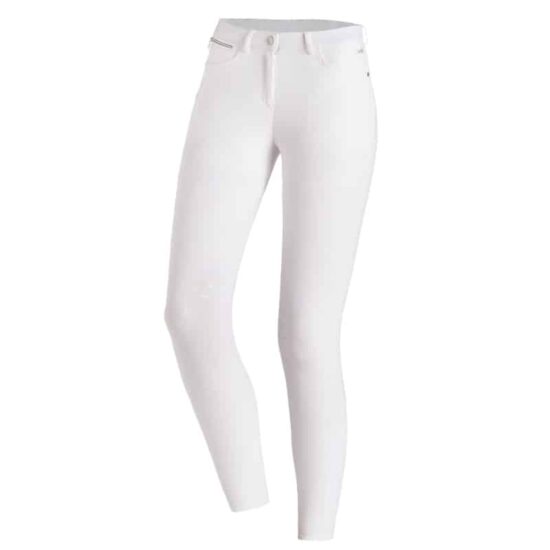 Ladies Technical Show Jumping Breeches with UV Protection "Eleonore" in White Front View