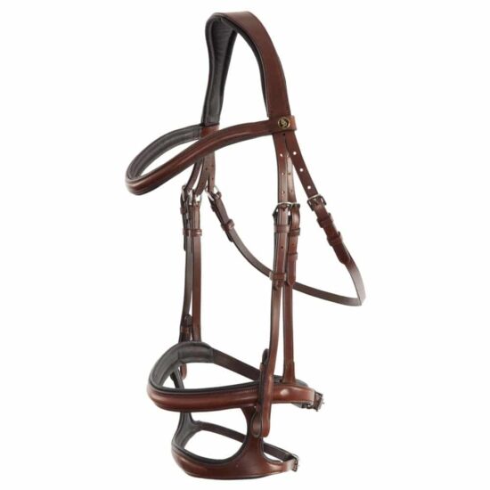 BR Double Noseband Anatomic Bridle "Bath" - Brown