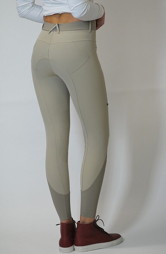 For Horses Push Up Tights Leggings Breeches "Adelia" - Beige - Back View