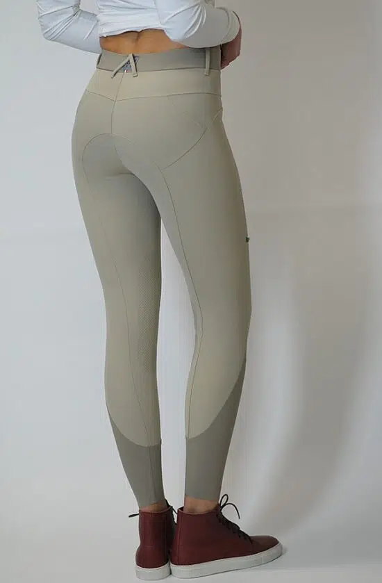 For Horses Push Up Tights Leggings Breeches "Adelia" - Beige - Back View