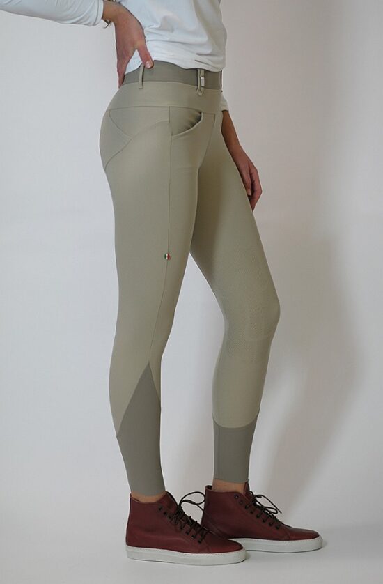 For Horses Push Up Tights Leggings Breeches "Adelia" - Beige - Side View