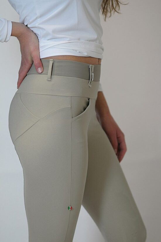 For Horses Push Up Tights Leggings Breeches "Adelia" - Beige - Side View