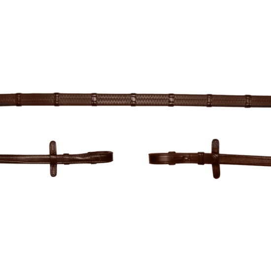 Rubber Reins with Stoppers - Brown