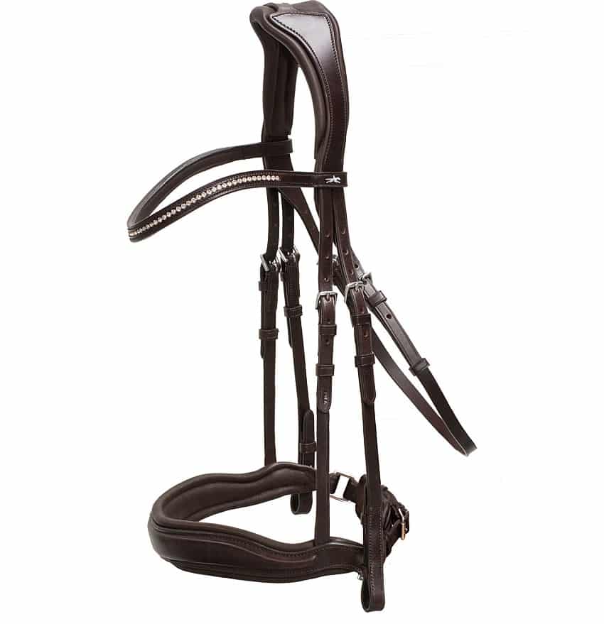 Schockemoehle Sports Anatomic Dressage Snaffle Bridle without Flash - Slimford - Brown