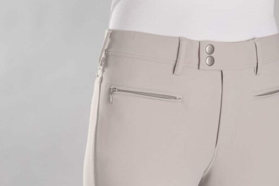 Samshield Ladies Knee Patch Beige Breeches - Clotilde - Front Detail