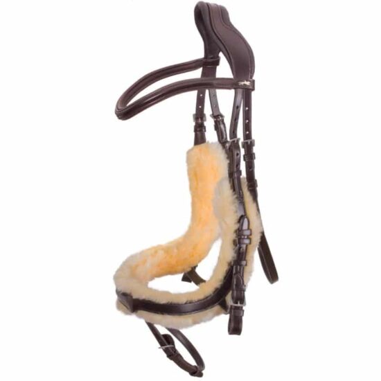 Schockemoehle Sports Anatomic Dressage Bridle with Fleece "Equitus Zeta" - Brown