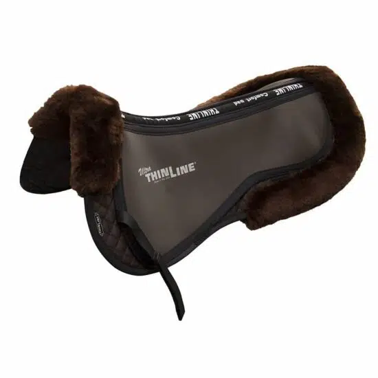 Ultra ThinLine Trifecta Half Pad with Sheepskin Rolls - Black