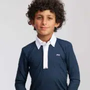 For Horses Boys Technical Long Sleeve Competition Show Shirt "Toby" - Navy