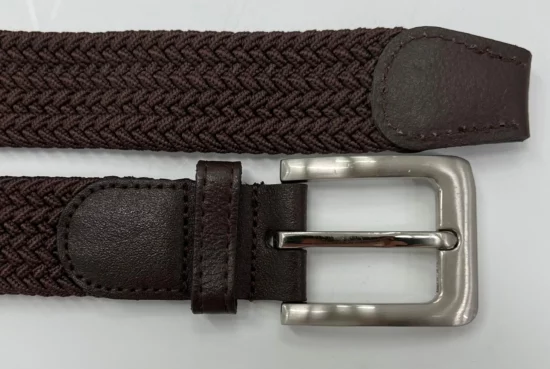 Braided Stretch Elastic Belt - Brown