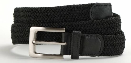 Premium Braided Stretch Elastic Belt - Black