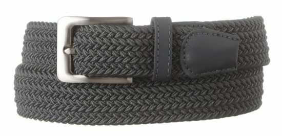 Premium Braided Stretch Elastic Belt - Grey