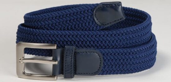 Premium Braided Stretch Elastic Belt - Navy