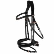 Schockemoehle Sports Snaffle Dressage Bridle with Rose Gold Browband and Buckles "Stanford S"