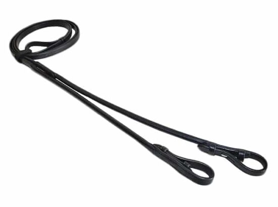 Leather Curb Reins for Double Bridle - Rolled Leather