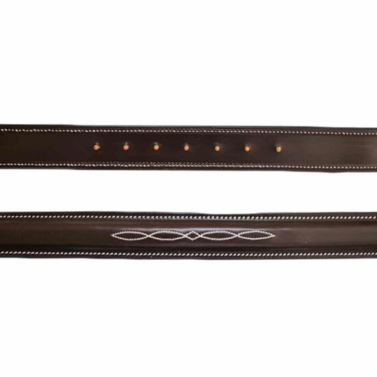 Fancy Stitched Raised Padded Leather 1" Wide Tack Noseband