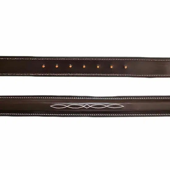 Fancy Stitched Raised Padded Leather 1" Wide Tack Noseband