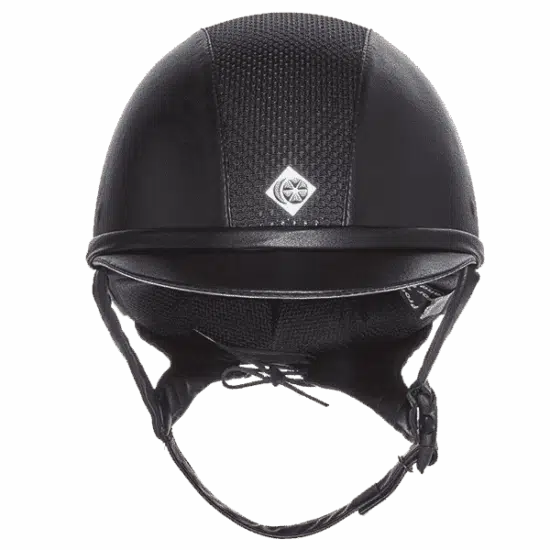 Charles Owen AYR8 Plus Leather Look Helmet with Front and Rear Ventilation