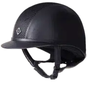 Charles Owen AYR8 Plus Leather Look Helmet with Front and Rear Ventilation