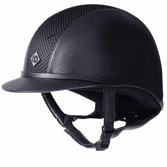 Charles Owen AYR8 Plus Leather Look Helmet with Front and Rear Ventilation