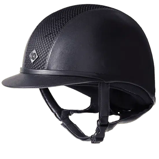 Charles Owen AYR8 Plus Leather Look Helmet with Front and Rear Ventilation