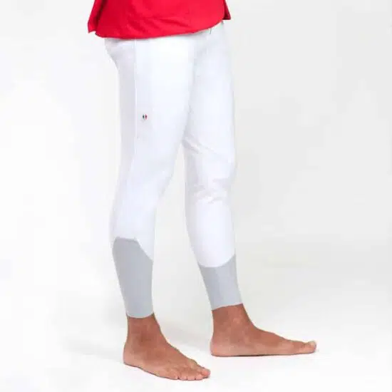For Horses Men's Lightweight Technical Show Jumping Breeches with seamless silicone knee patch grip "Achille"