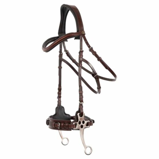 Anatomic Hackamore Bridle with Soft Padding by BR "Lydney" Stainless Steel Hackamore Bit