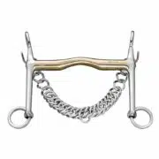 Herm Sprenger Weymouth Bit with slight port 16 mm with fixed curb chain hooks - Sensogan, size 135 mm
