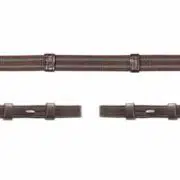 Rubberized Web Reins 3/4" Wide Maximum Grip with Stitched On Leather Hand Stops by Schockemoehle Sports