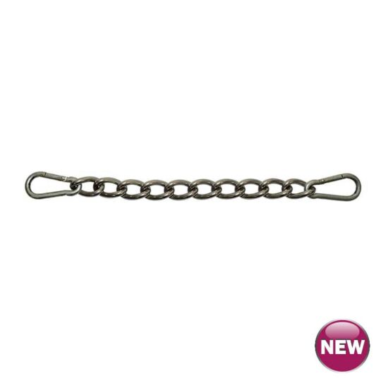 Stainless Steel Medium Link Curb Chain 9" with Snap Hook Ends