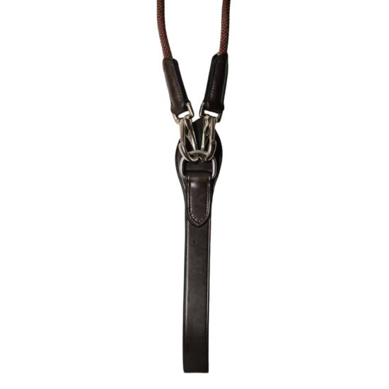 Soft Leather 5/8" Wide Draw Reins with Rope